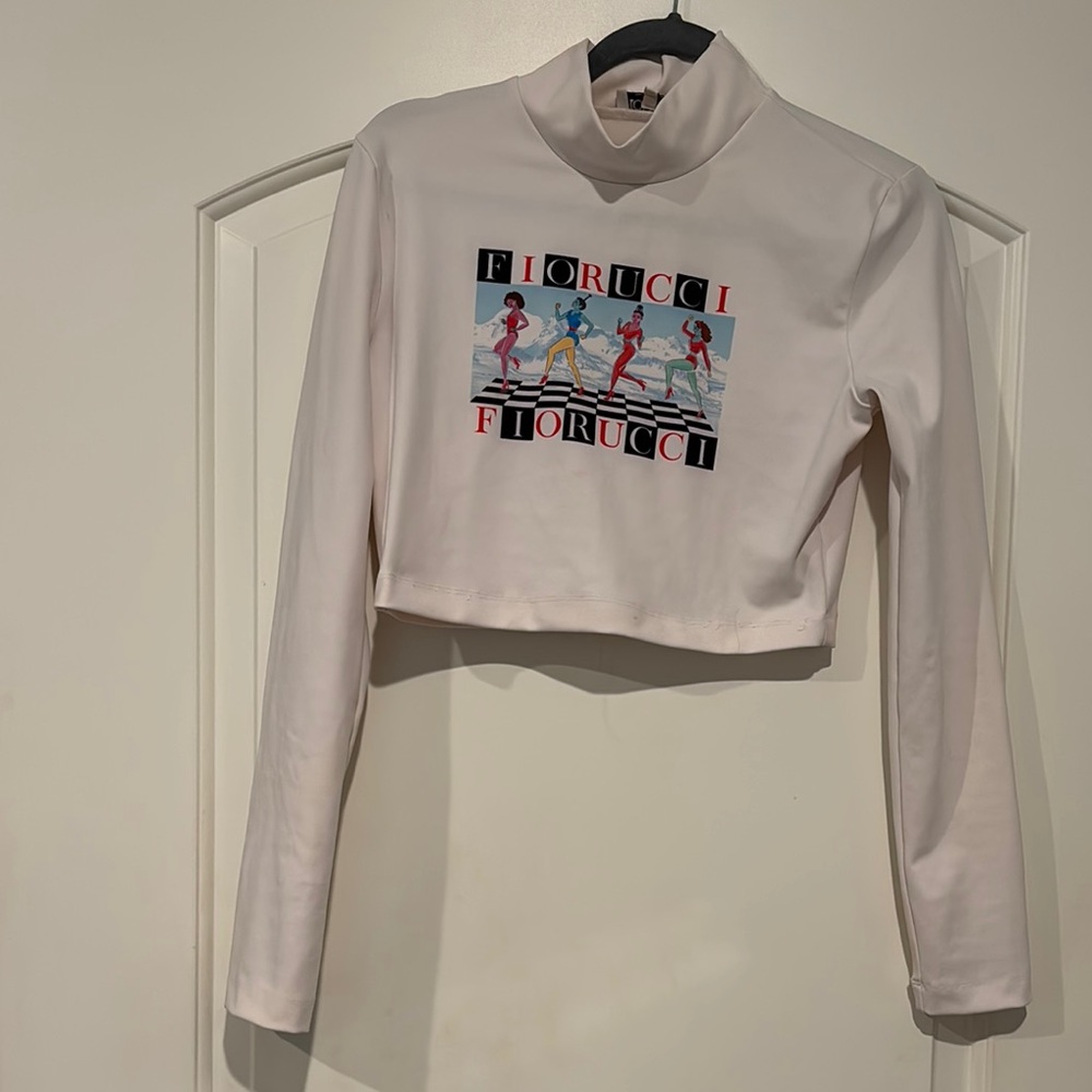 Fiorucci Cream Graphic Crop T-Shirt